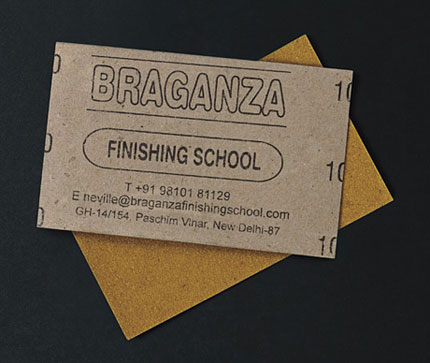 sandpaper business card